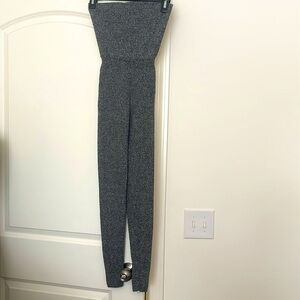Aerie Gray Textured Sweater Fold Top Leggings Tights Size S